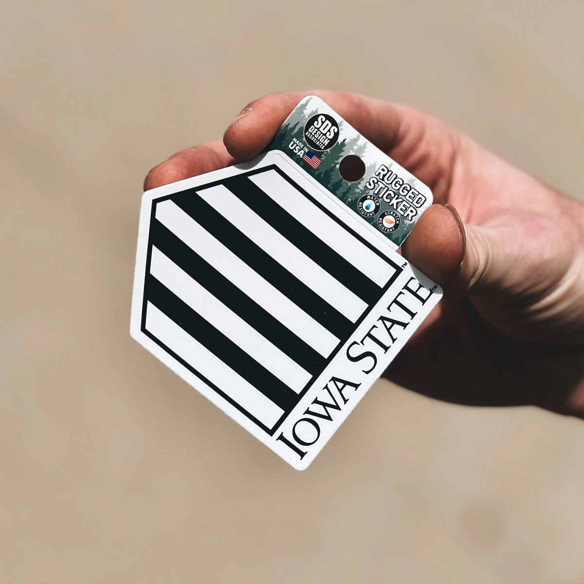 Vintage 5-Bar Black & White Rugged Sticker (2.75" x 3.5")